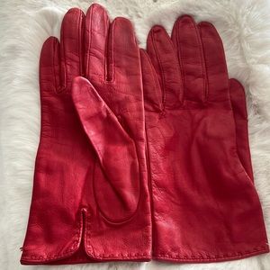 Leather Gloves - Ladies Red made in Italy